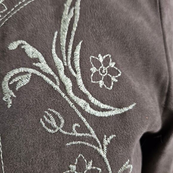 Susan Graver Brown Embroidered Blazer - Picture 7 of 14